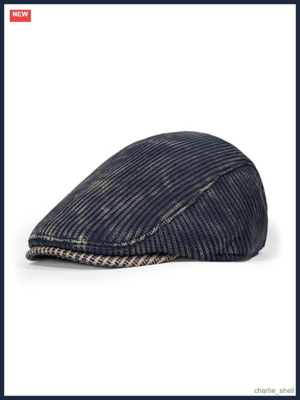 Knitted Newsboy Flat Cap Reversible Striped Gatsby Ivy Cabbie Hat Adjustable